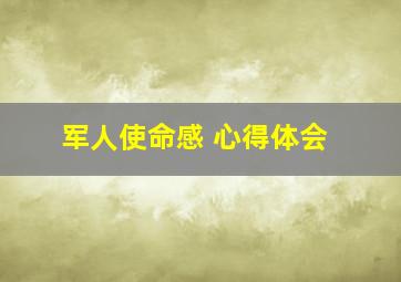 军人使命感 心得体会